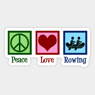 Peace Love Rowing Sticker